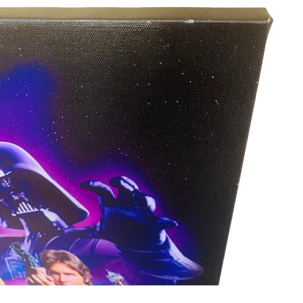 Star Wars Empire Strikes Back 19in X 15in Black Blue Purple Canvas Wall Art